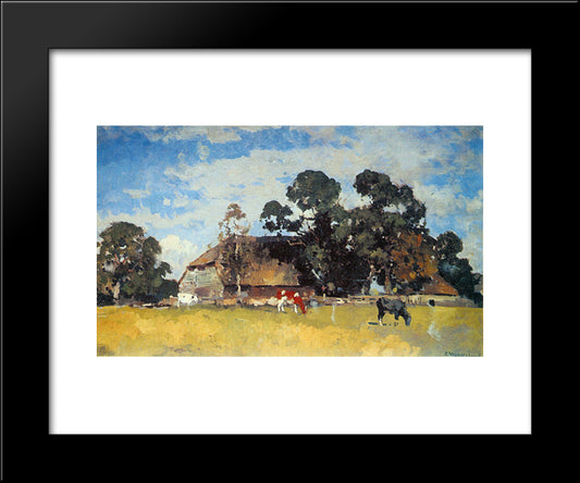 Cows In A Meadow 20x24 Black Modern Wood Framed Art Print Poster by Vreedenburgh, Cornelis