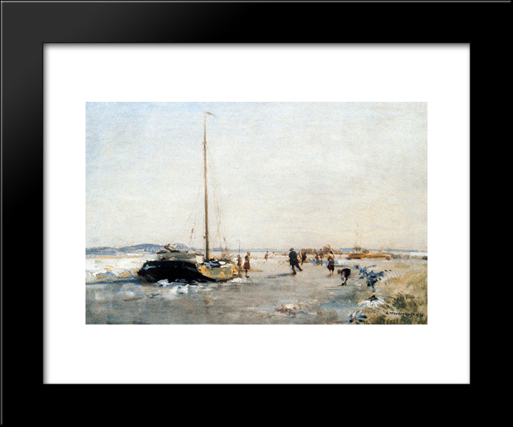Frozen In Ship 20x24 Black Modern Wood Framed Art Print Poster by Vreedenburgh, Cornelis