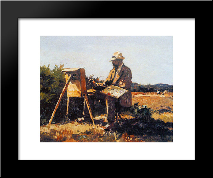 Painter Jan Bakker At Work 20x24 Black Modern Wood Framed Art Print Poster by Vreedenburgh, Cornelis