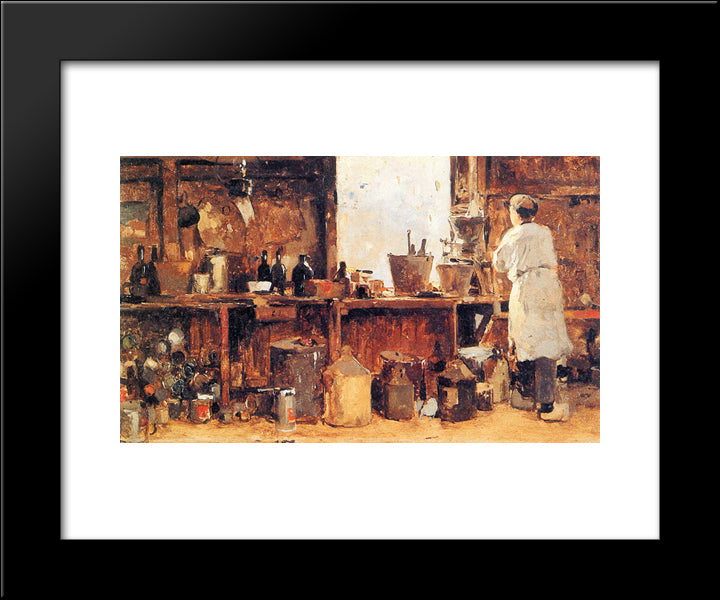 Painter'S Workshop 20x24 Black Modern Wood Framed Art Print Poster by Vreedenburgh, Cornelis
