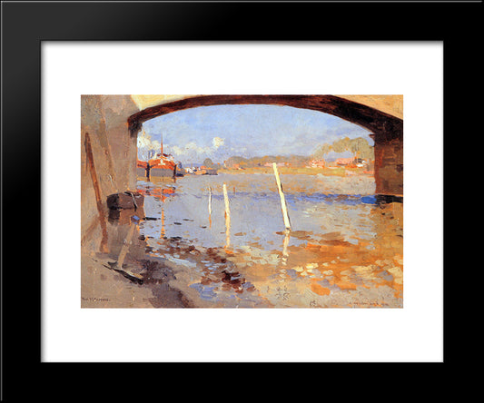 Pont-Sainte-Maxence 20x24 Black Modern Wood Framed Art Print Poster by Vreedenburgh, Cornelis