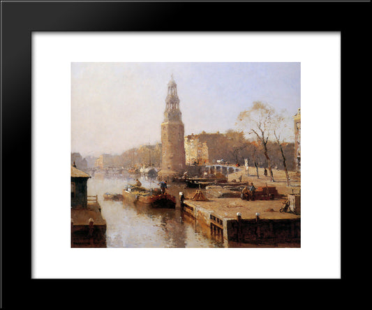 The Montelbaanstoren 20x24 Black Modern Wood Framed Art Print Poster by Vreedenburgh, Cornelis