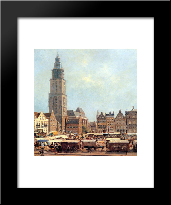 View On Market In Groningen 20x24 Black Modern Wood Framed Art Print Poster by Vreedenburgh, Cornelis