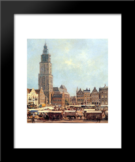 View On Market In Groningen 20x24 Black Modern Wood Framed Art Print Poster by Vreedenburgh, Cornelis
