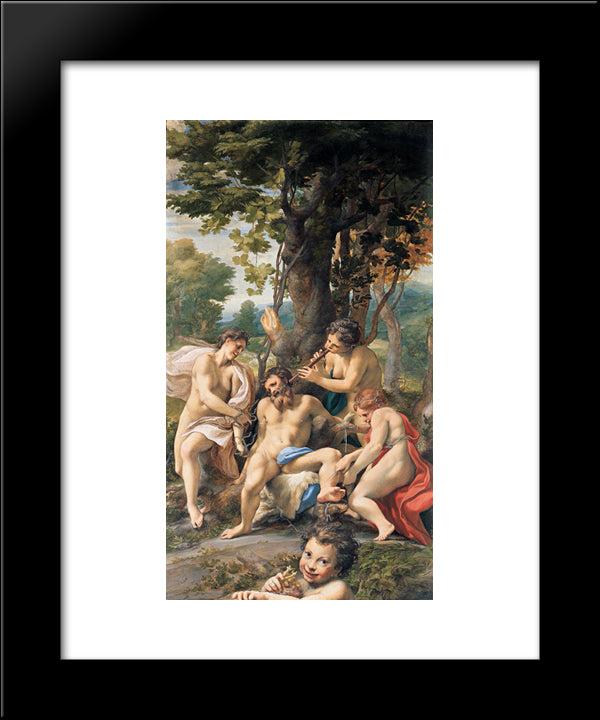 Allegory Of The Vices 20x24 Black Modern Wood Framed Art Print Poster by Correggio