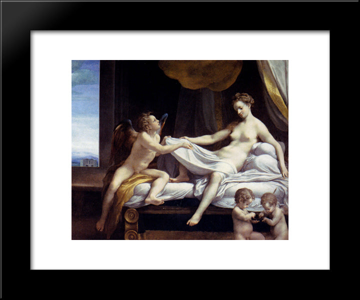 Danae 20x24 Black Modern Wood Framed Art Print Poster by Correggio