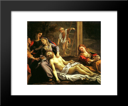 Deposition 20x24 Black Modern Wood Framed Art Print Poster by Correggio