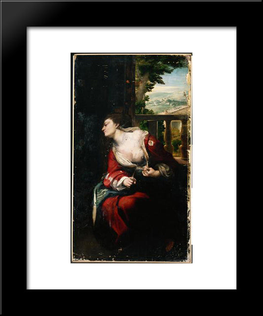 Lucretia 20x24 Black Modern Wood Framed Art Print Poster by Correggio