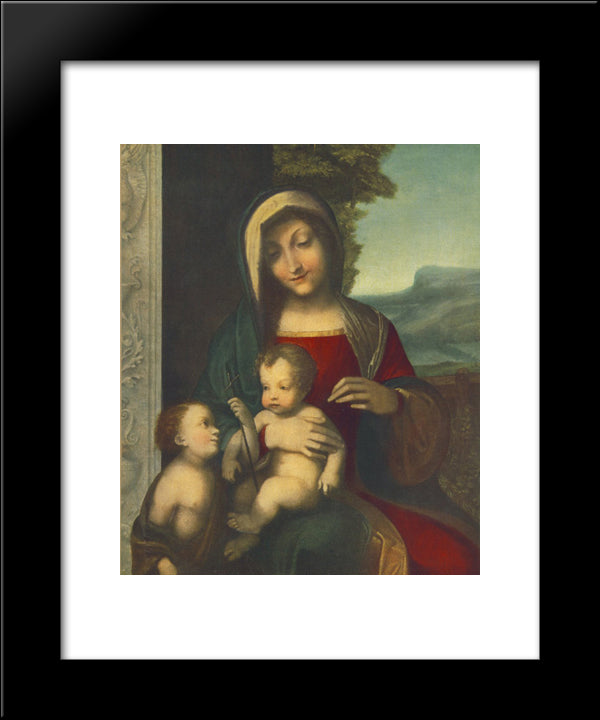 Madonna 20x24 Black Modern Wood Framed Art Print Poster by Correggio