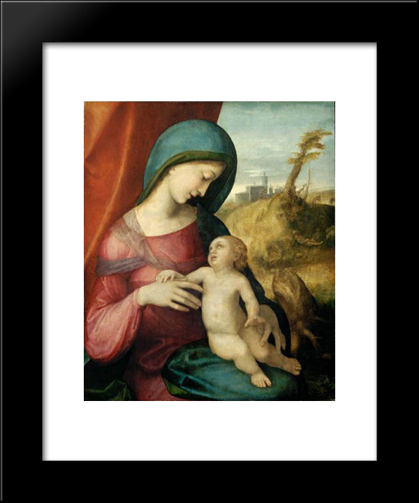 Madonna And Child 20x24 Black Modern Wood Framed Art Print Poster by Correggio