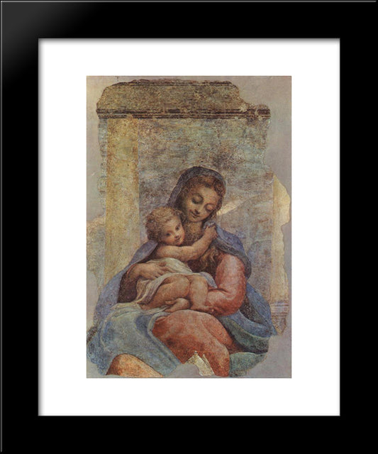 Madonna Della Scala 20x24 Black Modern Wood Framed Art Print Poster by Correggio