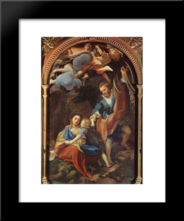 Madonna Della Scodella 20x24 Black Modern Wood Framed Art Print Poster by Correggio