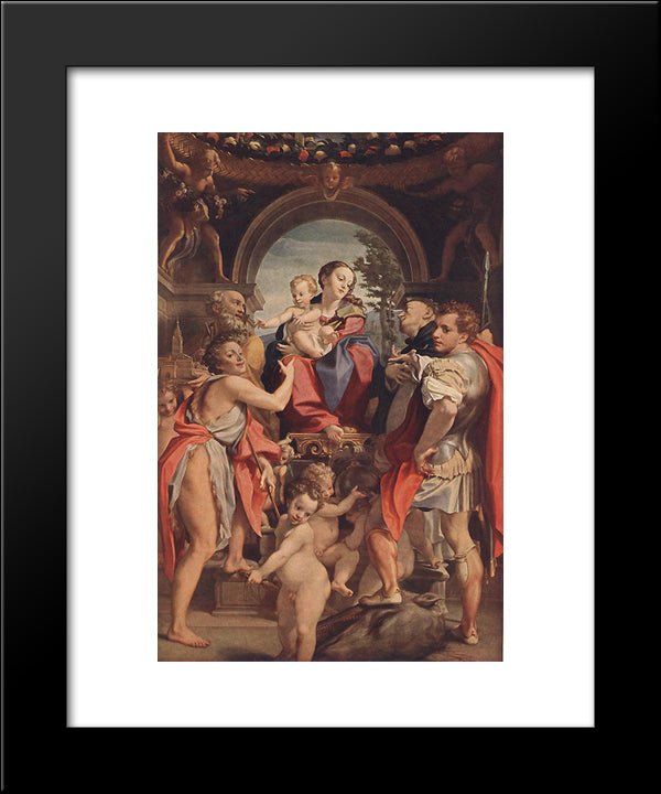 Madonna With St George 20x24 Black Modern Wood Framed Art Print Poster by Correggio