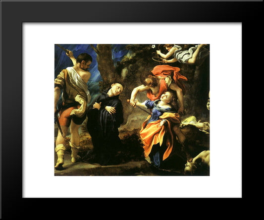 Martyrdom Of Four Saints 20x24 Black Modern Wood Framed Art Print Poster by Correggio