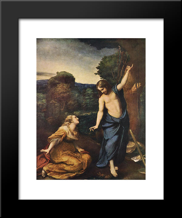 Noli Me Tangere 20x24 Black Modern Wood Framed Art Print Poster by Correggio