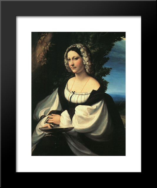 Portrait Of A Gentlewoman 20x24 Black Modern Wood Framed Art Print Poster by Correggio