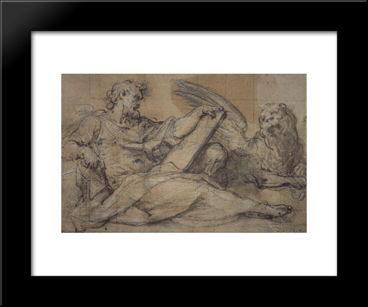 Saint Marc 20x24 Black Modern Wood Framed Art Print Poster by Correggio