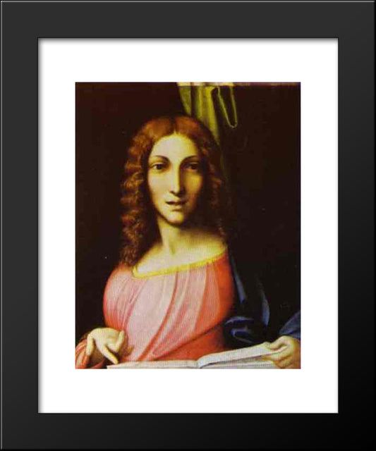 Salvator Mundi 20x24 Black Modern Wood Framed Art Print Poster by Correggio