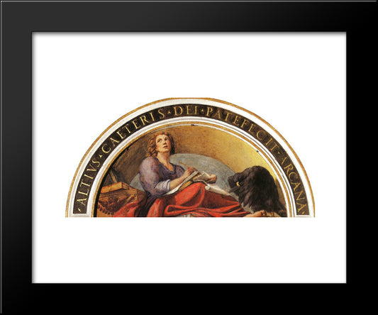 St. John The Evangelist 20x24 Black Modern Wood Framed Art Print Poster by Correggio