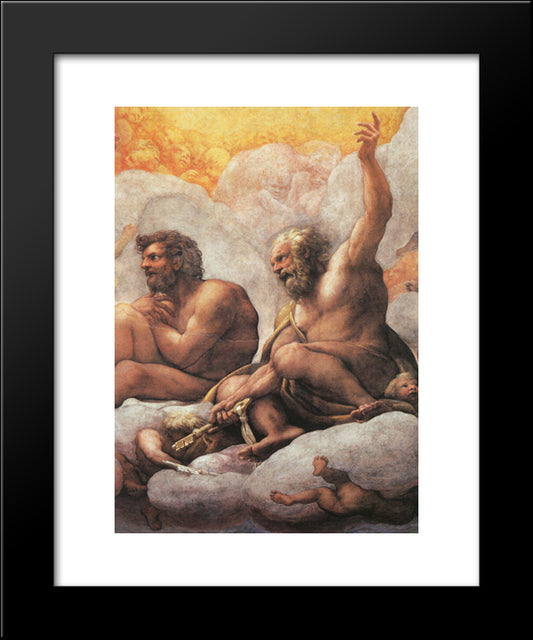 The Apostles Peter And Paul 20x24 Black Modern Wood Framed Art Print Poster by Correggio