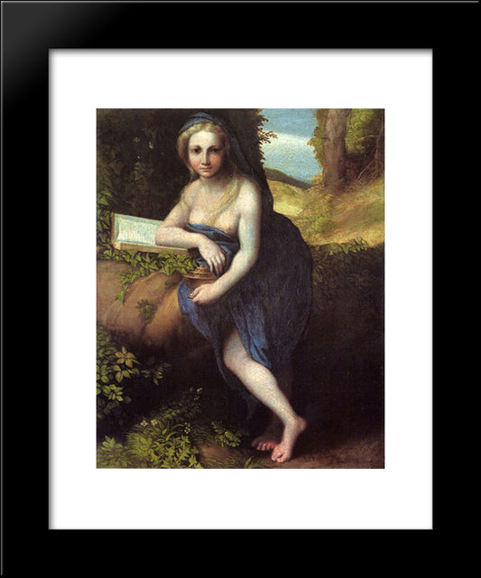 The Magdalene 20x24 Black Modern Wood Framed Art Print Poster by Correggio