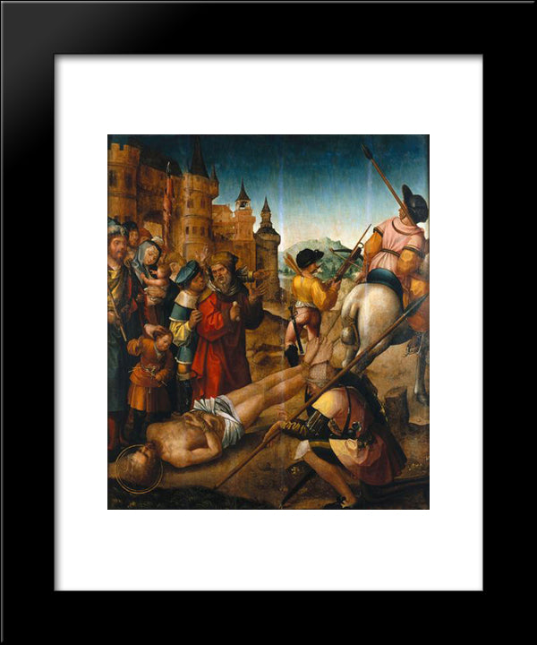 Mart­rio De Santo Hipolito 20x24 Black Modern Wood Framed Art Print Poster by Figueiredo, Cristovao de