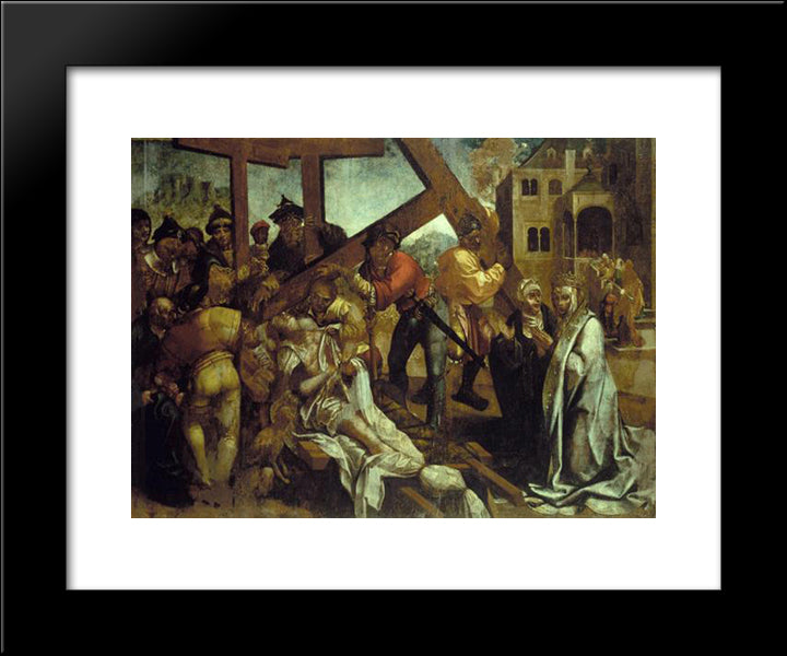 Milagre Da Ressurreico Do Mancebo 20x24 Black Modern Wood Framed Art Print Poster by Figueiredo, Cristovao de
