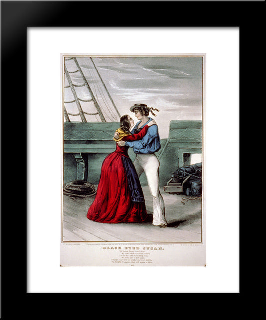 Black Eyed Susan 20x24 Black Modern Wood Framed Art Print Poster by Currier and Ives