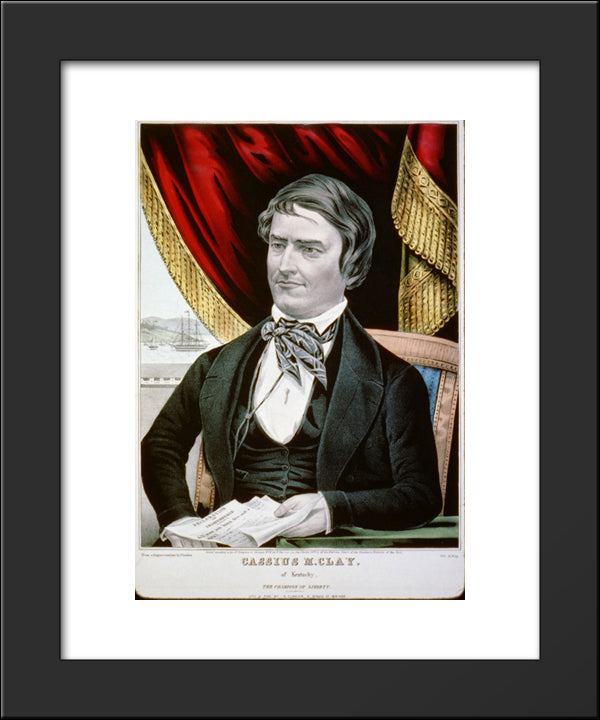 Cassius Marcellus Clay, Abolitionist From Kentucky 20x24 Black Modern Wood Framed Art Print Poster by Currier and Ives