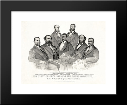 First Colored Senator And Representatives In The 41St And 42Nd Congress Of The United States 20x24 Black Modern Wood Framed Art Print Poster by Currier and Ives