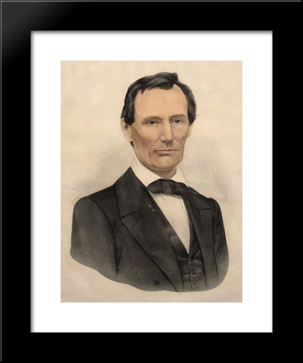Hon. Abraham Lincoln, Our Next President 20x24 Black Modern Wood Framed Art Print Poster by Currier and Ives