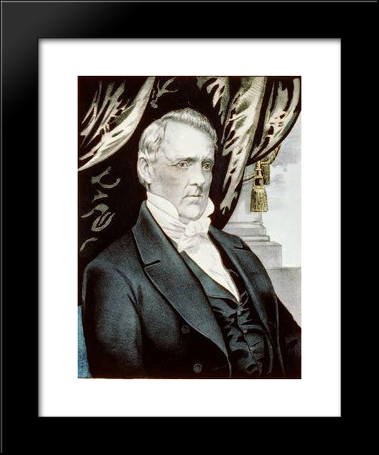 James Buchanan 20x24 Black Modern Wood Framed Art Print Poster by Currier and Ives