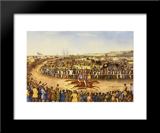 Peytona And Fashion 20x24 Black Modern Wood Framed Art Print Poster by Currier and Ives