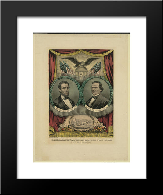 Republican Presidential Ticket 20x24 Black Modern Wood Framed Art Print Poster by Currier and Ives