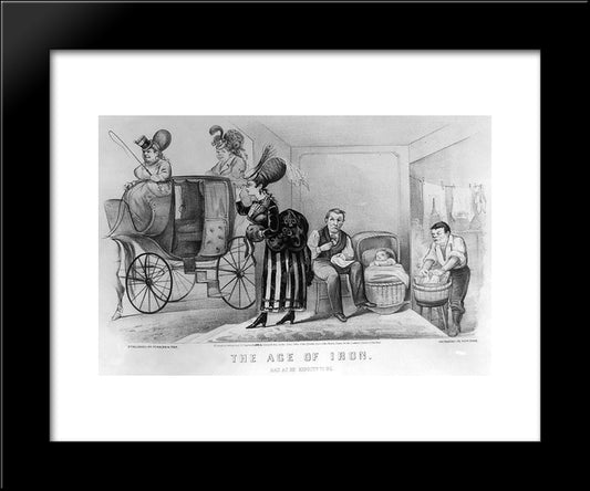 The Age Of Iron. Man As He Expects To Be 20x24 Black Modern Wood Framed Art Print Poster by Currier and Ives