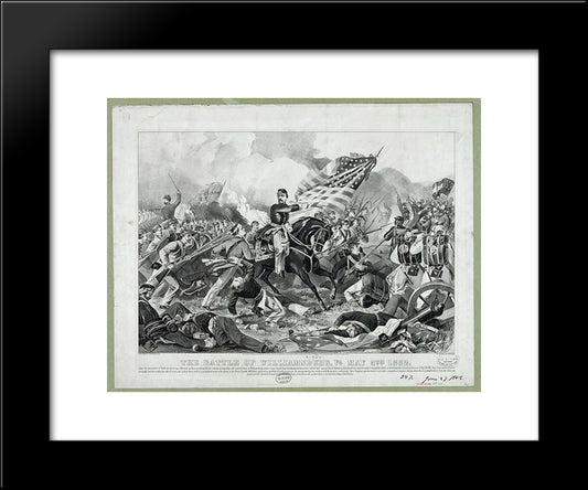 The Battle Of Williamsburg, Va. May 5Th 1862 20x24 Black Modern Wood Framed Art Print Poster by Currier and Ives