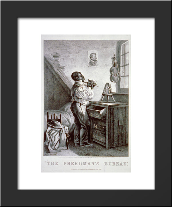 The Freedman'S Bureau 20x24 Black Modern Wood Framed Art Print Poster by Currier and Ives