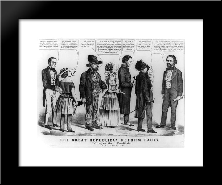 The Great Republican Reform Party Calling On Their Candidate 20x24 Black Modern Wood Framed Art Print Poster by Currier and Ives