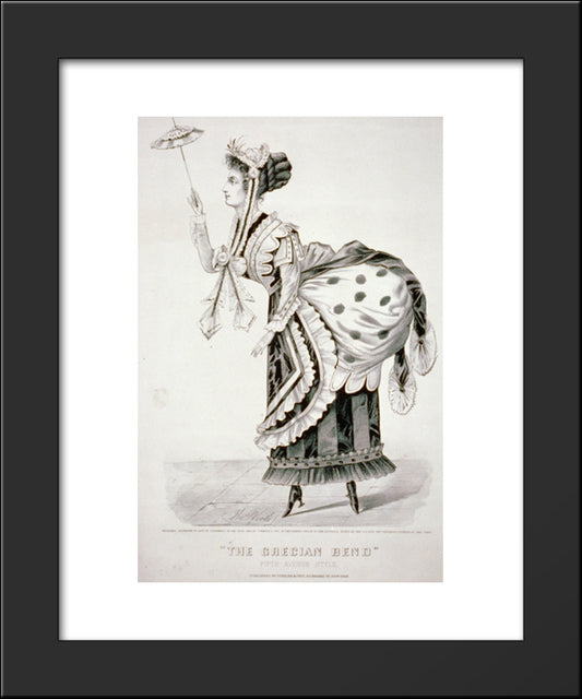 The Grecian Bend 20x24 Black Modern Wood Framed Art Print Poster by Currier and Ives