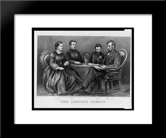 The Lincoln Family 20x24 Black Modern Wood Framed Art Print Poster by Currier and Ives