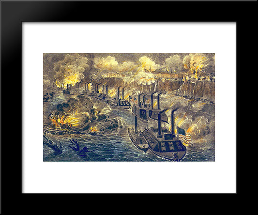 Vicksburg, 1863 20x24 Black Modern Wood Framed Art Print Poster by Currier and Ives