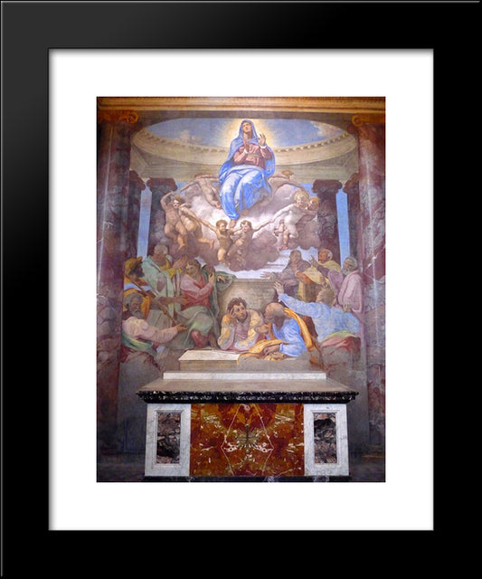 Assumption Of The Virgin (Della Rovere Chapel, Trinita' Dei Monti) 20x24 Black Modern Wood Framed Art Print Poster by Volterra, Daniele da