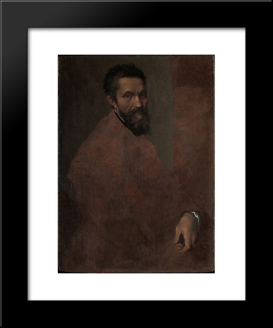 Michelangelo Buonarroti 20x24 Black Modern Wood Framed Art Print Poster by Volterra, Daniele da