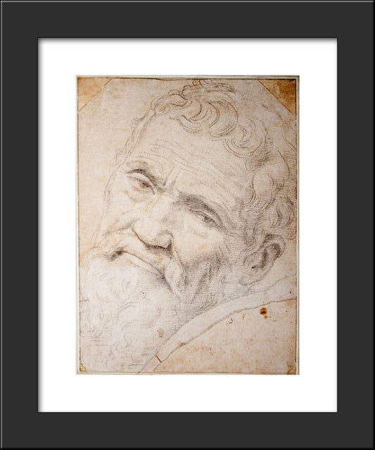 Portrait Of Michelangelo Buonarroti 20x24 Black Modern Wood Framed Art Print Poster by Volterra, Daniele da