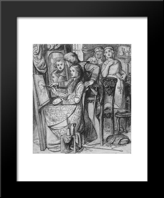 A Parable Of Love 20x24 Black Modern Wood Framed Art Print Poster by Rossetti, Dante Gabriel