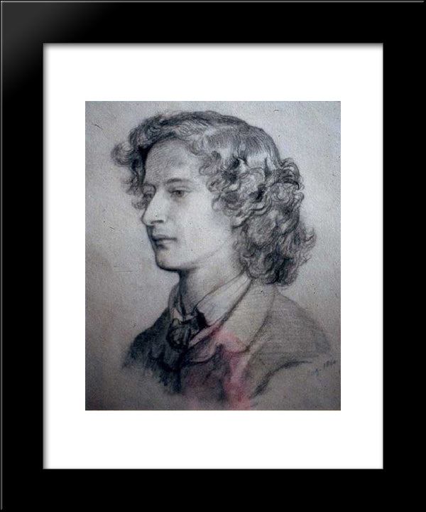 Algernon Charles Swinburne 20x24 Black Modern Wood Framed Art Print Poster by Rossetti, Dante Gabriel