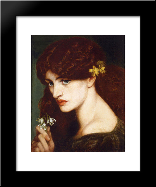 Blanzifiore (Snowdrops) 20x24 Black Modern Wood Framed Art Print Poster by Rossetti, Dante Gabriel