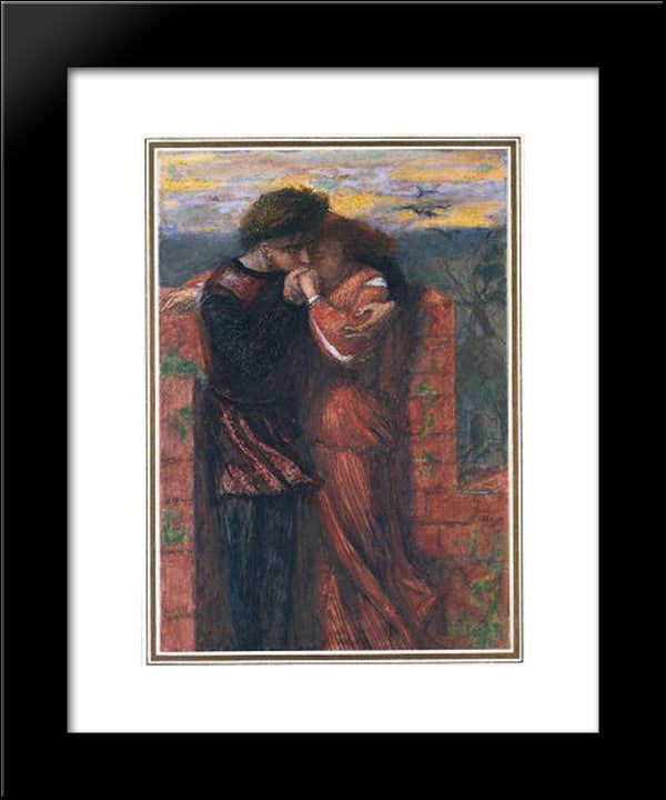 Carlisle Wall (The Lovers) 20x24 Black Modern Wood Framed Art Print Poster by Rossetti, Dante Gabriel