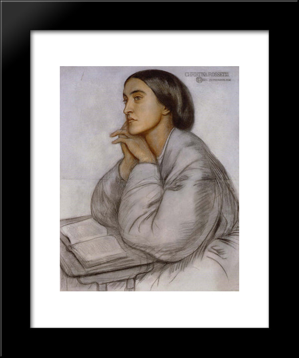 Christina Rossetti 20x24 Black Modern Wood Framed Art Print Poster by Rossetti, Dante Gabriel