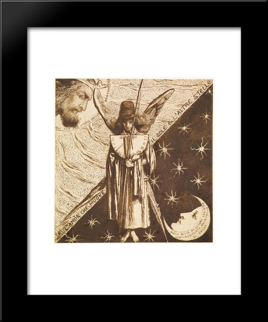 Dantis Amor 20x24 Black Modern Wood Framed Art Print Poster by Rossetti, Dante Gabriel